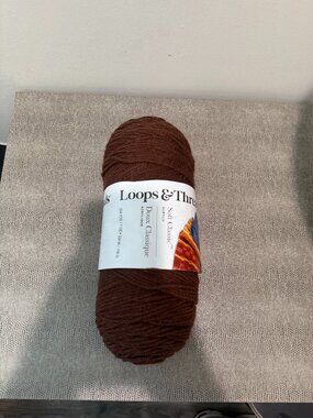 Loops & Threads Soft Classic Yarn Mocha and Dark Chocolate 2 in 1.